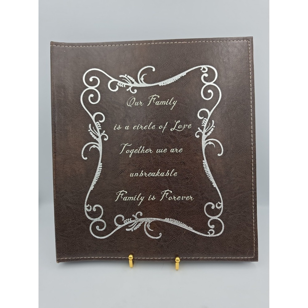 New Nice Faux Leather "Our Family Is A Circle Of Love" Photo Album 4x6 Holds 280